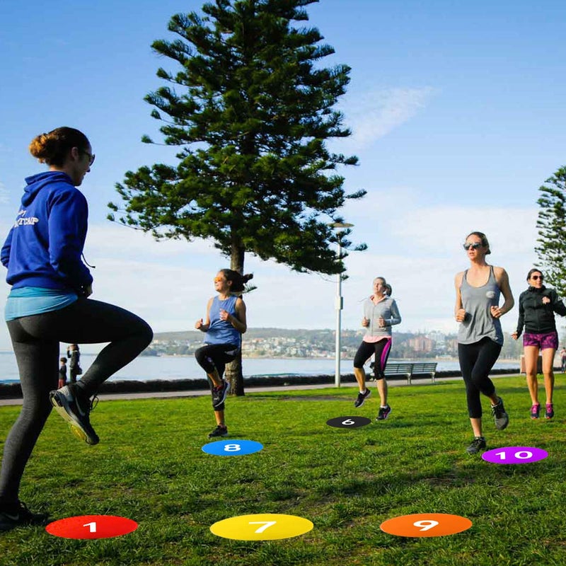 Haploon 10 Pcs Poly Spots, Haploon 9 Inch Non Slip Floor Dots Sport Set for Drills Training Soccer Football Basketball Footwork Teaching Marker Field - Image 4